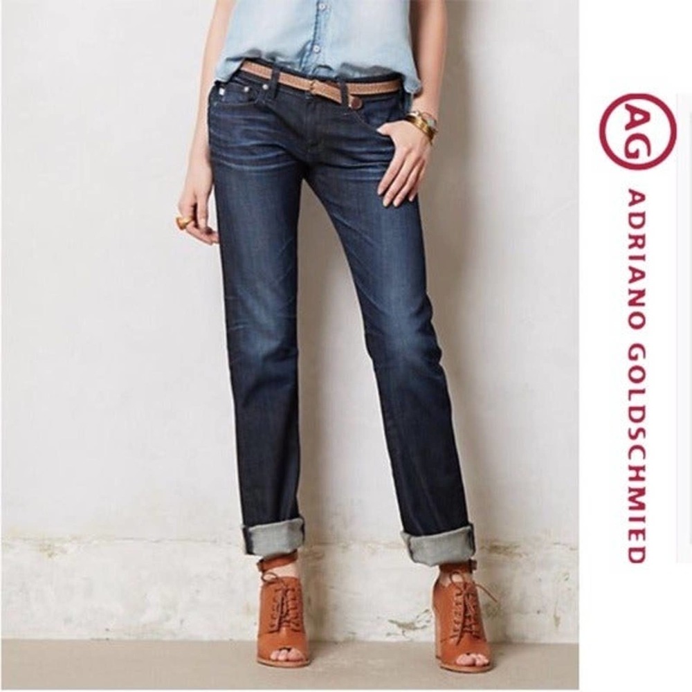 AG ADRIANO GOLDSCHMIED Size 27R Tomboy Boyfriend Fit  Dark Wash Jeans
